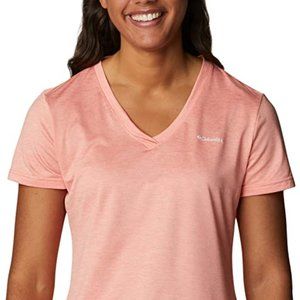 Women's Columbia V Neck Shirt, Peach/Pink